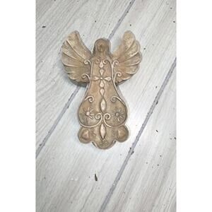 Vtg Collectable Polystone Angel Trinket Box Jewelry Storage Religious Holiday 5"